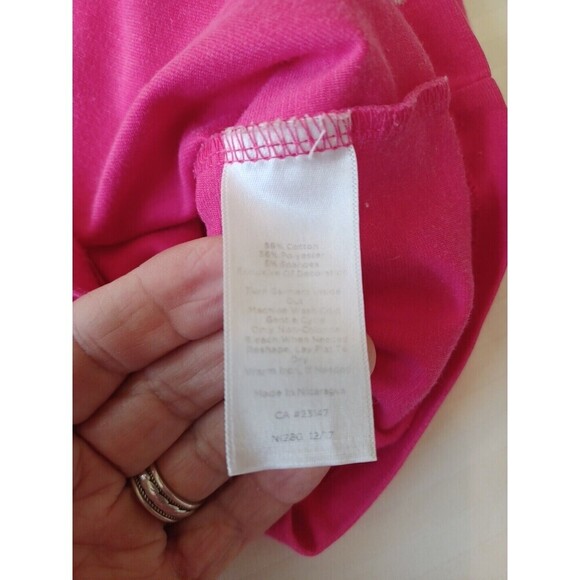 Talbots knit tee sleeve cutout detail M hot pink modern classic modest mature - Picture 6 of 8